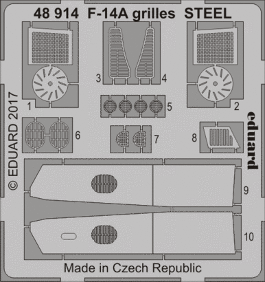 Eduard Accessories 48914 F-14A grilles STEEL for Tamiya