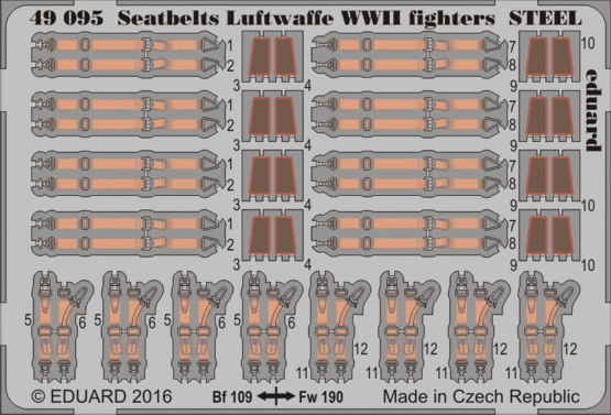 Eduard Accessories 49095 Seatbelts Luftwaffe WWII fighters STEEL