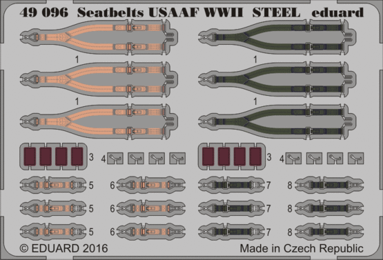 Eduard Accessories 49096 Seatbelts USAAF WWII STEEL