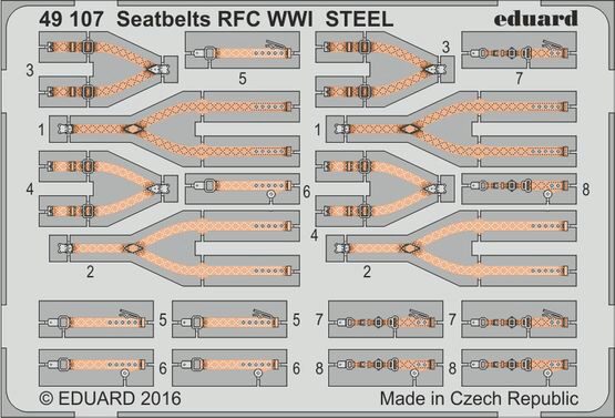 Eduard Accessories 49107 Seatbelts RFC WWI STEEL