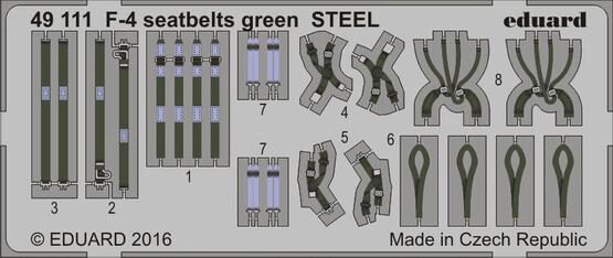 Eduard Accessories 49111 F-4 seatbelts green STEEL