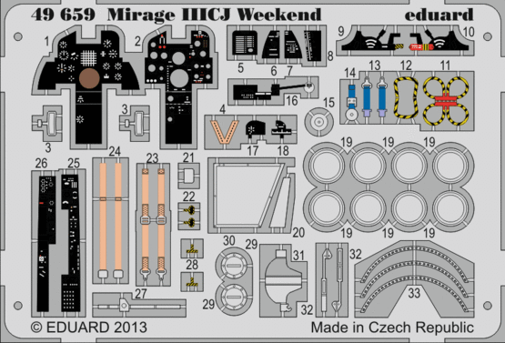 Eduard Accessories 49659 Mirage IIICJ 1/48 Weekend for Eduard
