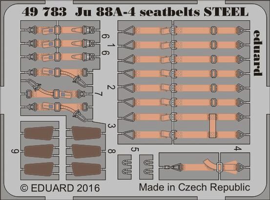 Eduard Accessories 49783 Ju 88A-4 seatbelts STEEL for ICM
