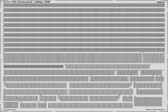 Eduard Accessories 53111 USS Arizona part 5-railings for Trumpete
