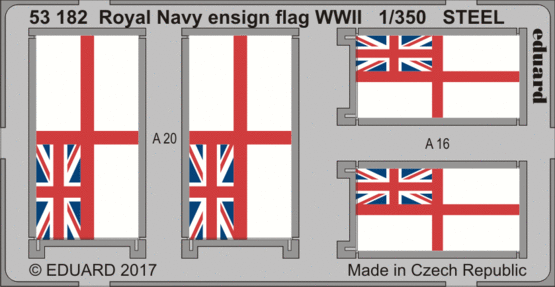 Eduard Accessories 53182 Royal Navy ensign flag WWII STEEL