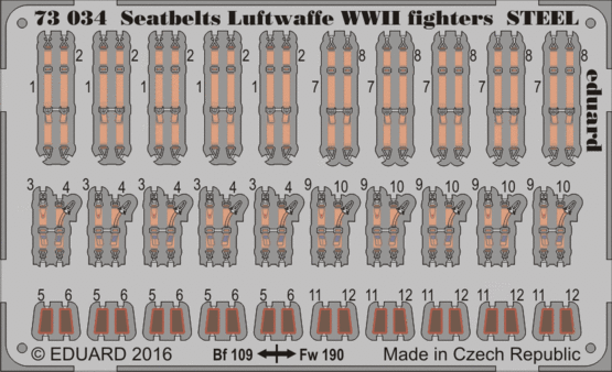 Eduard Accessories 73034 Seatbelts Luftwaffe WWII fighters STEEL