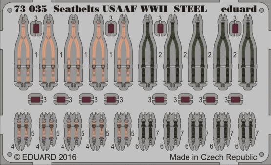 Eduard Accessories 73035 Seatbelts USAAF WWII STEEL