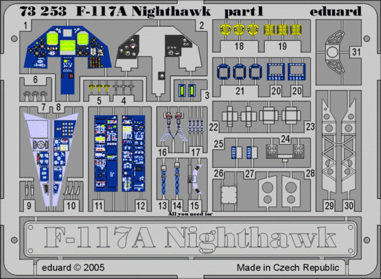 Eduard Accessories 73253 F-117 A Nighthawk