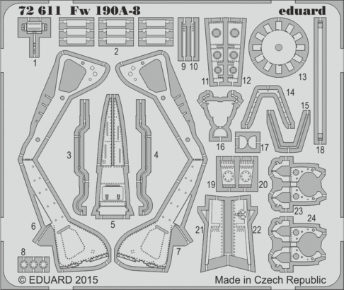 Eduard Accessories 72611 Fw 190A-8 for Eduard