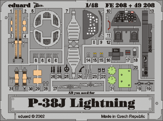 Eduard Accessories FE208 P-38J Lighting