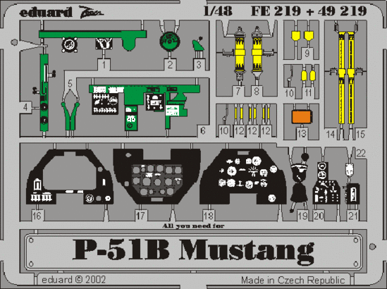 Eduard Accessories FE219 P-51B Mustang