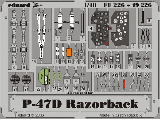Eduard Accessories FE226 P-47D Razorback