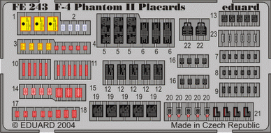 Eduard Accessories FE243 F-4 Phantom II Placards
