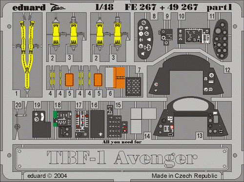 Eduard Accessories FE267 TBF-1 Avenger für Acurate Bausatz 