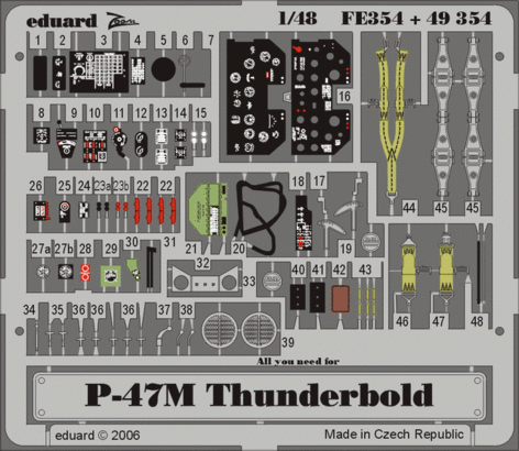 Eduard Accessories FE354 P-47M Thunderbolt Für Tamiya Bausatz.