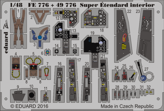 Eduard Accessories FE776 Super Etendard interior for Kinetic