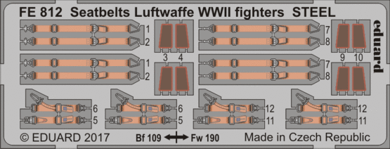Eduard Accessories FE812 Seatbelts Luftwaffe WWII fighters STEEL