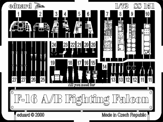 Eduard Accessories SS151 F-16 A/B Fighting Falcon