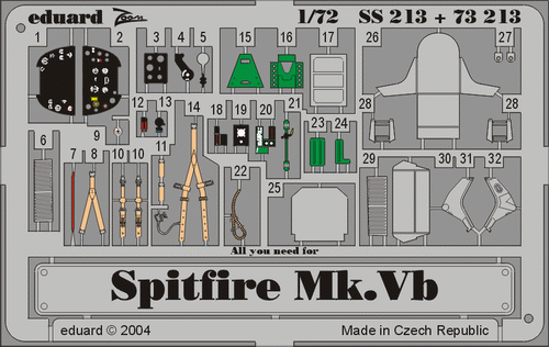 Eduard Accessories SS213 Spitfire Mk.Vb