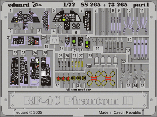 Eduard Accessories SS265 RF-4C Phantom II SS265 für Hasegawa Bausatz