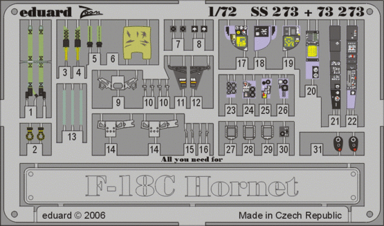 Eduard Accessories SS273 F-18C Hornet für Hasegawa Bausatz