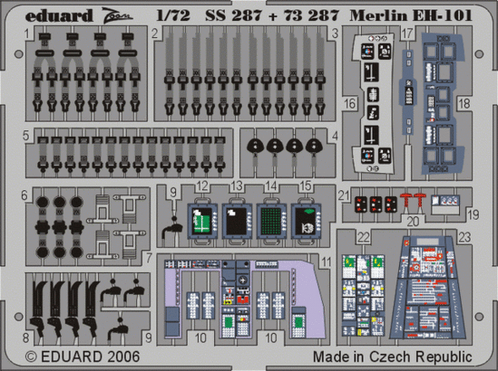 Eduard Accessories SS287 Merlin EH-101 für Italeri-Bausatz Zoom