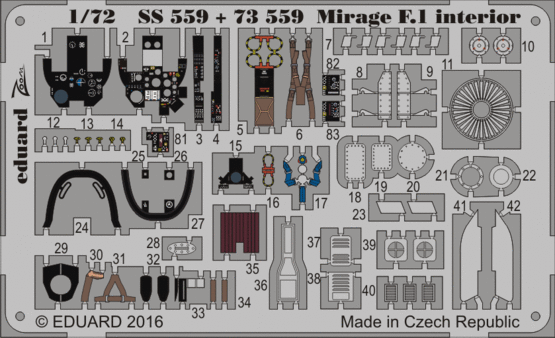 Eduard Accessories SS559 Mirage F.1 interior for Special Hobby