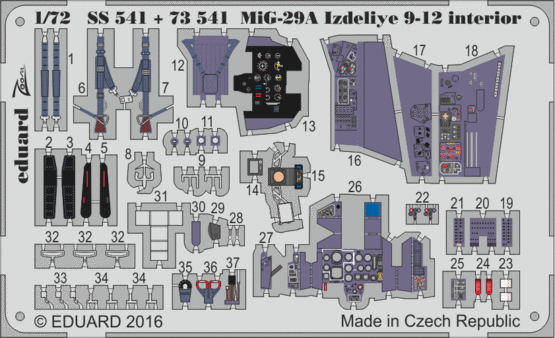 Eduard Accessories SS541 MiG-29A Izdeliye 9-12 interior f.Trumpet
