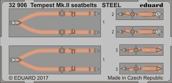 Eduard Accessories 32906 Tempest Mk.II seatbelts STEEL f.SpecialH
