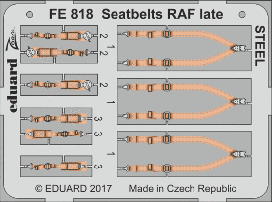 Eduard Accessories FE818 Seatbelts RAF late STEEL