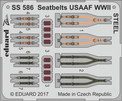 Eduard Accessories SS586 Seatbelts USAAF WWII STEEL
