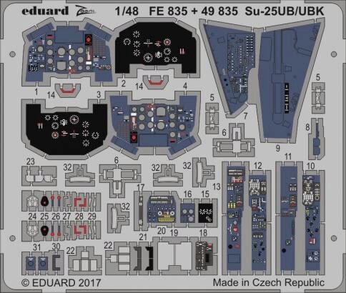 Eduard Accessories FE835 Su-25UB/UBK for SMER