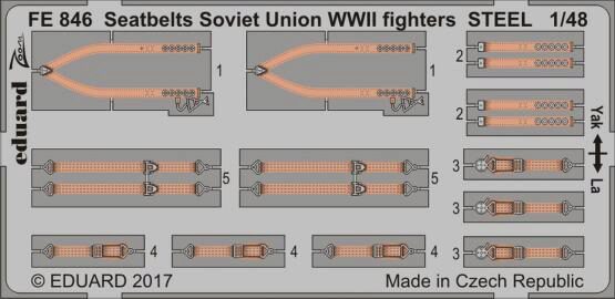 Eduard Accessories FE846 Seatbelts Soviet Union WW2 fighters STEE