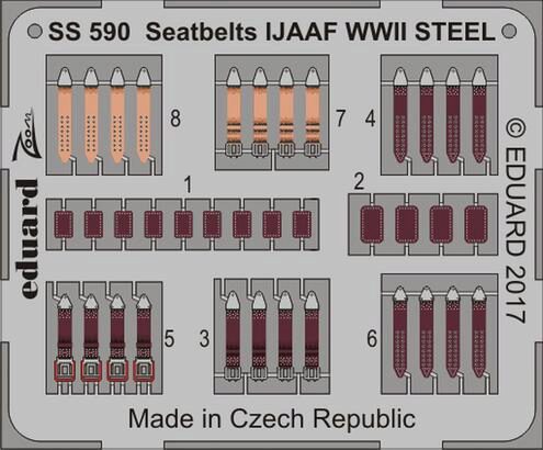 Eduard Accessories SS590 Seatbelts IJAAF WWII STEEL for Eduard