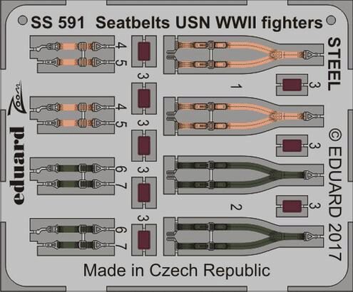 Eduard Accessories SS591 Seatbelts USN WWII fighters STEEL