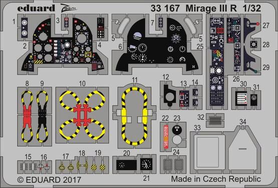 Eduard Accessories 33167 Mirage III R for Italeri