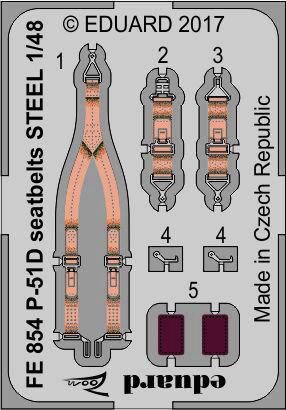 Eduard Accessories FE854 P-51D seatbelts STEEL for Airfix