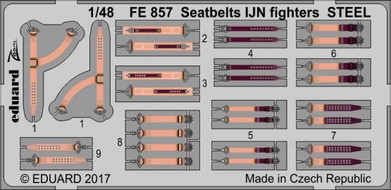 Eduard Accessories FE857 Seatbelts IJN fighters STEEL