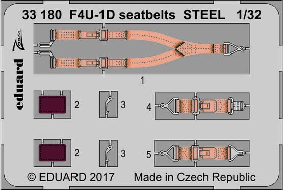 Eduard Accessories 33180 F4U-1D seatbelts STEEL for Tamiya