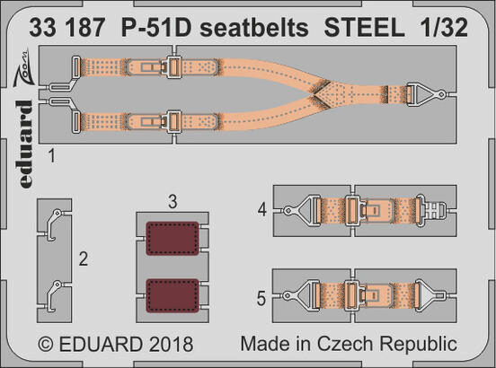 Eduard Accessories 33187 P-51D seatbelts STEEL for Revell
