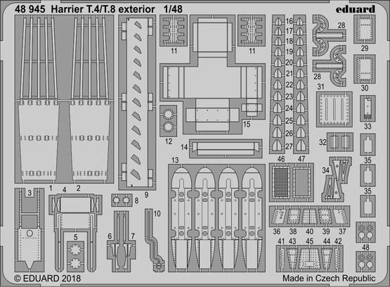 Eduard Accessories 48945 Harrier T.4/T.8 exterior for Kinetic