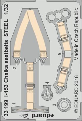 Eduard Accessories 33199 I-153 Chaika seatbelts STEEL for ICM