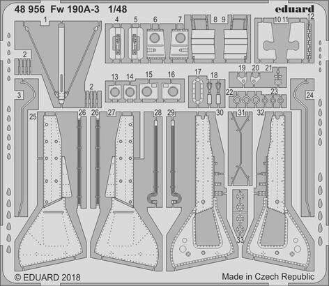 Eduard Accessories 48956 Fw 190A-3 for Eduard