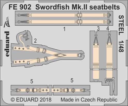 Eduard Accessories FE902 Swordfish Mk.II seatbelts STEEL f.Tamiya