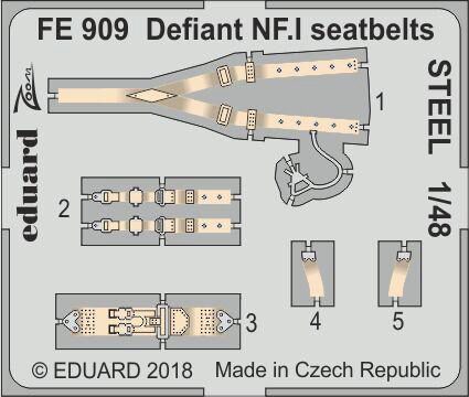 Eduard Accessories FE909 Defiant NF.I seatbelts STEEL f.Airfix