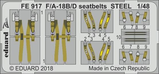 Eduard Accessories FE917 F/A-18B/D seatbelts STEEL f.Kinetic