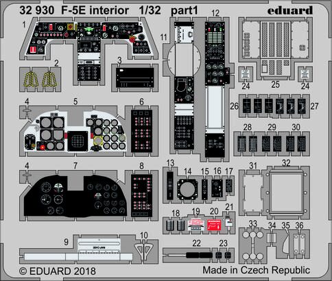 Eduard Accessories 32930 F-5E interior Kitty Hawk