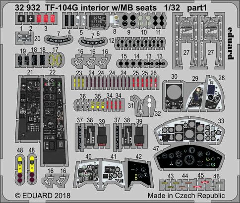 Eduard Accessories 32932 TF-104G interior w/MB seats for Italeri