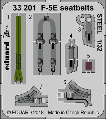 Eduard Accessories 33201 F-5E seatbelts STEEL for Kitty Hawk