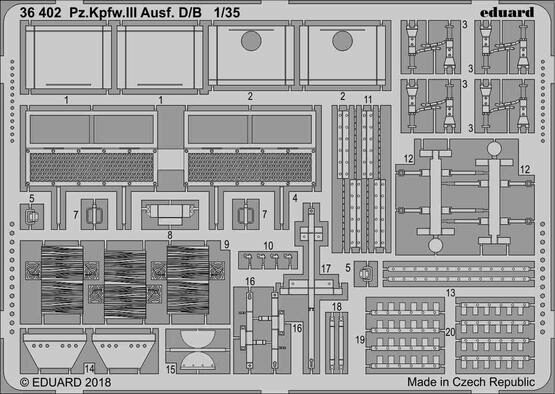 Eduard Accessories 36402 Pz.Kpfw.III Ausf.D/B for Miniart